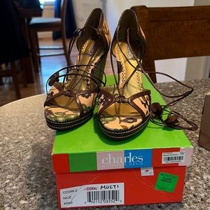 Charles David platform sandals.